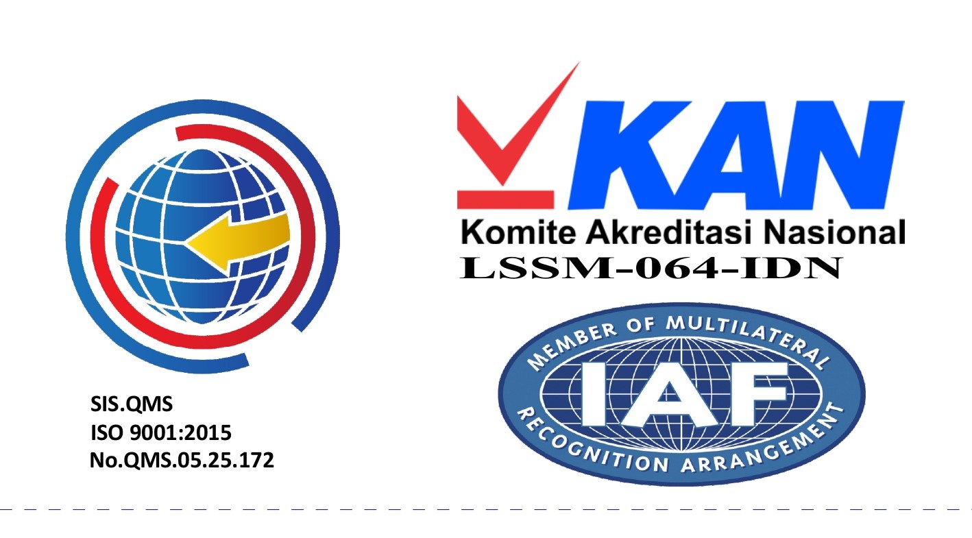 Akreditasi KAN (LSSM-064-IDN), IAF & sertifikasi ISO 9001:2015 SIS.QMS