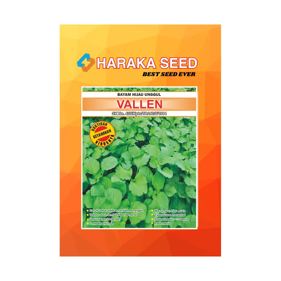 Kemasan benih bayam hijau VALLEN HARAKA SEED