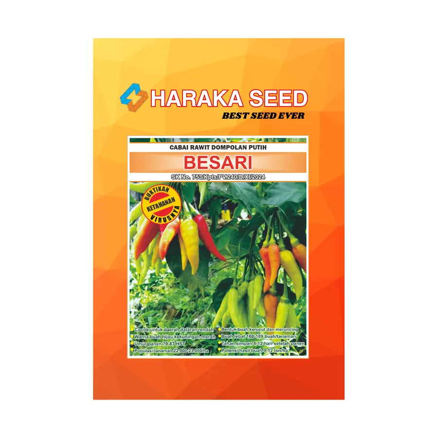 Kemasan benih Cabai Rawit Dompolan Putih BESARI HARAKA SEED