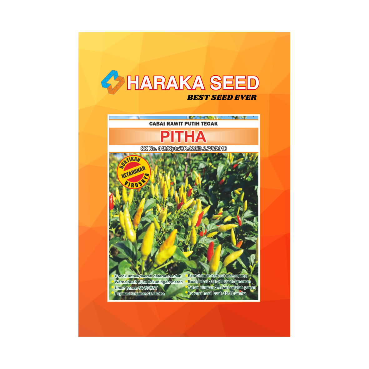 Kemasan benih Cabai Rawit Putih Tegak PITHA