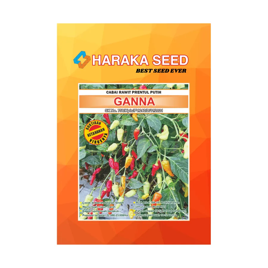 Kemasan benih Cabai Rawit Prentul Putih GANNA HARAKA SEED