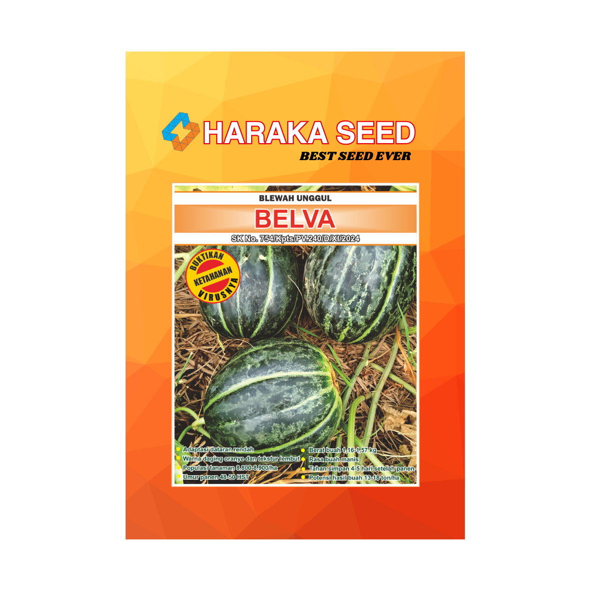 Kemasan benih Blewah Unggul BELVA