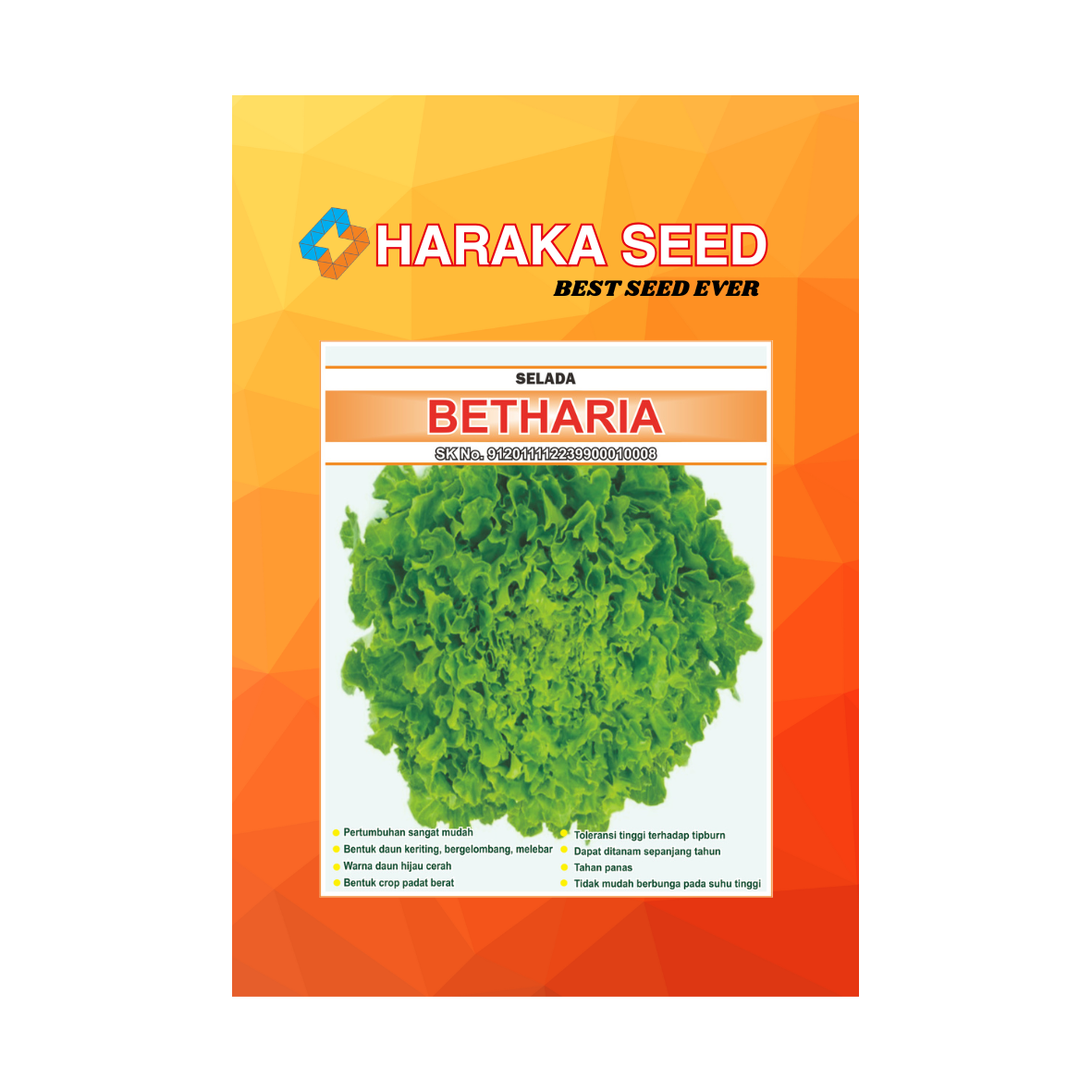 Kemasan benih Selada Unggul BETHARIA