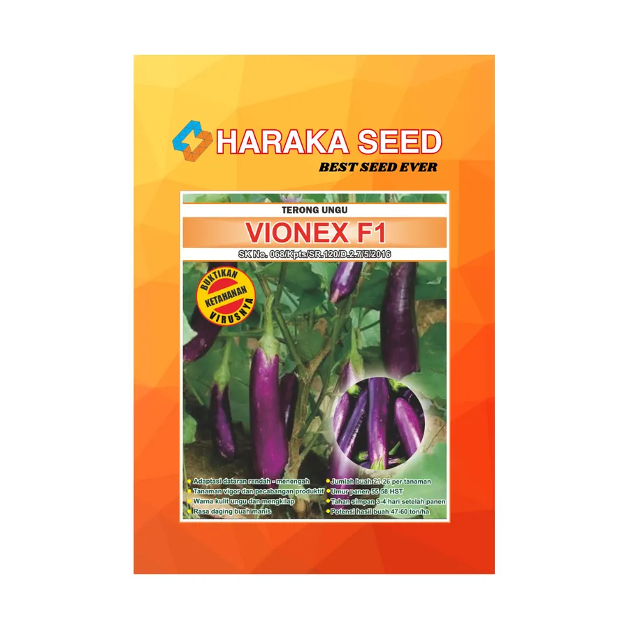 Kemasan benih Terong Ungu VIONEX F1 HARAKA SEED