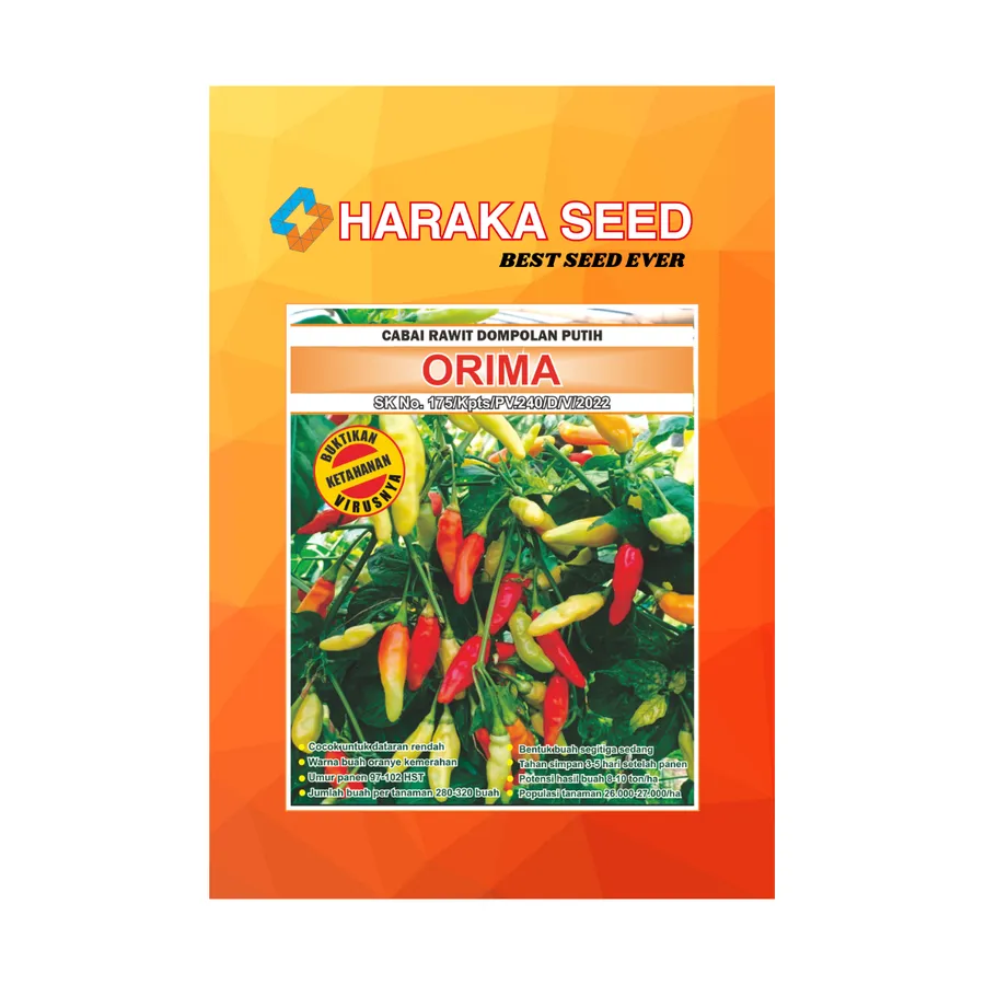 Kemasan benih Cabai Rawit Dompolan Putih ORIMA HARAKA SEED