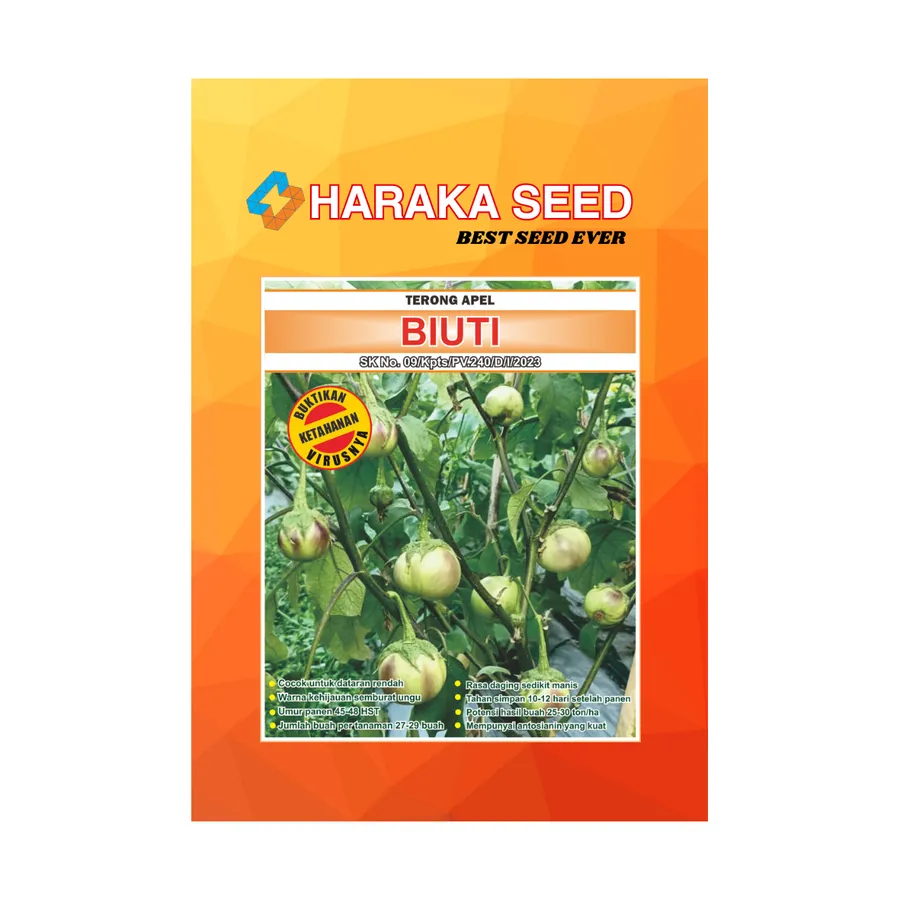 Kemasan benih Terong Apel BIUTI HARAKA SEED